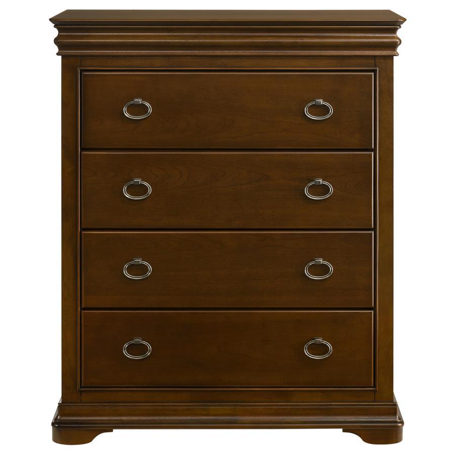 Garland - 4 - Drawer Bedroom Chest Of Drawers - Brown Cherry Accent Chest modern furniture Contempo Furniture