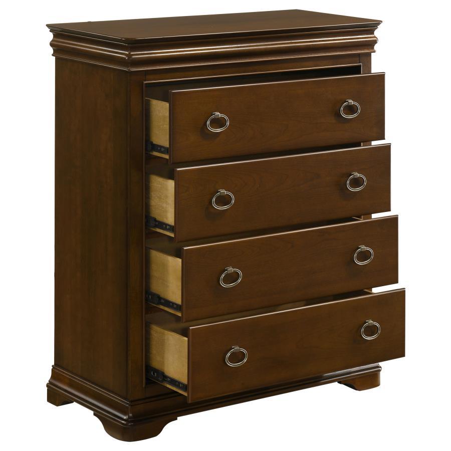 Garland - 4 - Drawer Bedroom Chest Of Drawers - Brown Cherry Accent Chest modern furniture Contempo Furniture