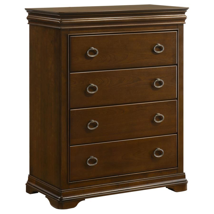 Garland - 4 - Drawer Bedroom Chest Of Drawers - Brown Cherry Accent Chest modern furniture Contempo Furniture