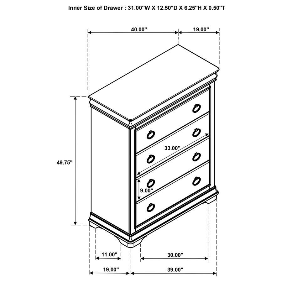 Garland - 4 - Drawer Bedroom Chest Of Drawers - Brown Cherry Accent Chest modern furniture Contempo Furniture