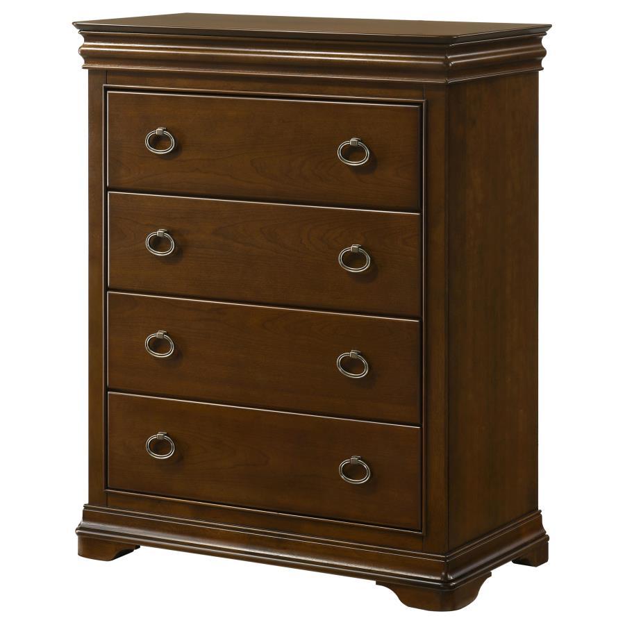 Garland - 4 - Drawer Bedroom Chest Of Drawers - Brown Cherry Accent Chest modern furniture Contempo Furniture