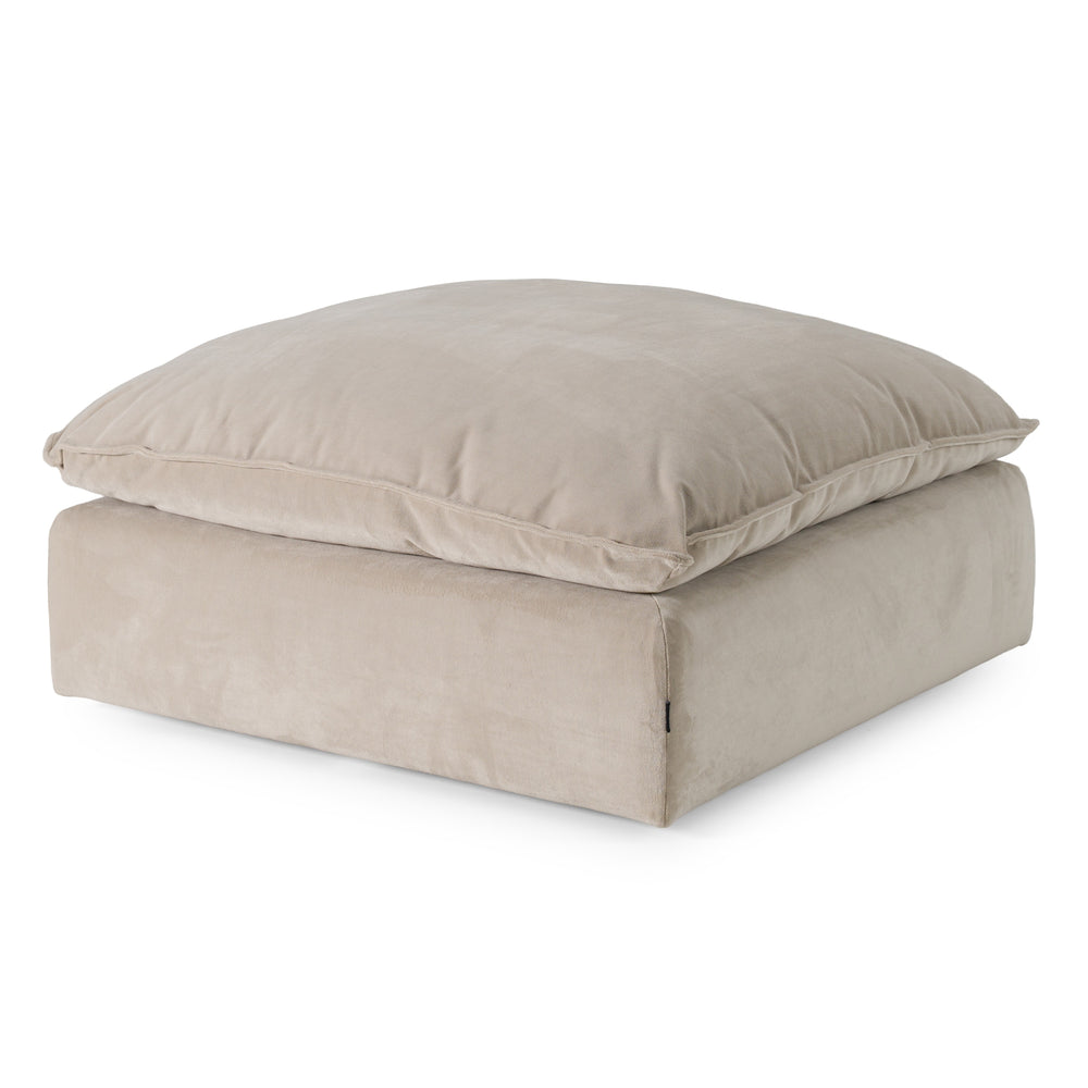Garman - Modern Light Grey Ottoman - View 2