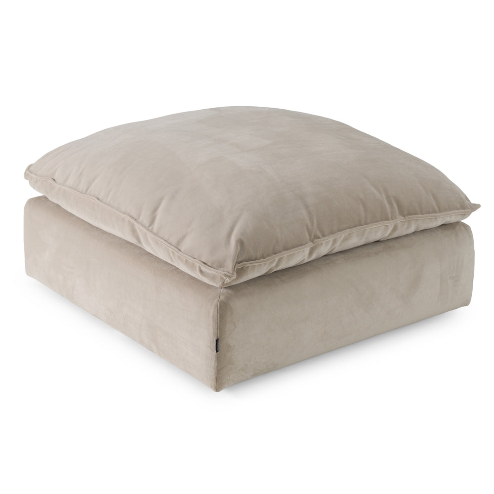 Garman - Modern Light Grey Ottoman - View 3