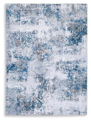 Garyard 5' x 7' Washable Rug - Blue Washable Rug modern furniture Contempo Furniture