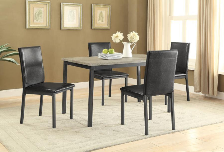 Garza - 5 Piece Rectangular Dining Table Set - Black 5 - Piece Dining Room Set modern furniture Contempo Furniture