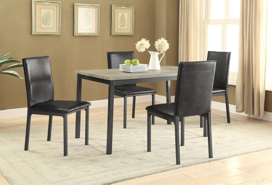 Garza - Upholstered Dining Side Chairs (Set of 2) - Black Chair Set modern furniture Contempo Furniture