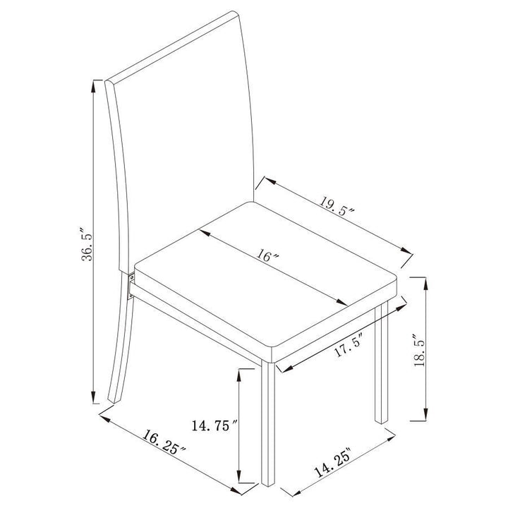Garza - Upholstered Dining Side Chairs (Set of 2) - Black Chair Set modern furniture Contempo Furniture