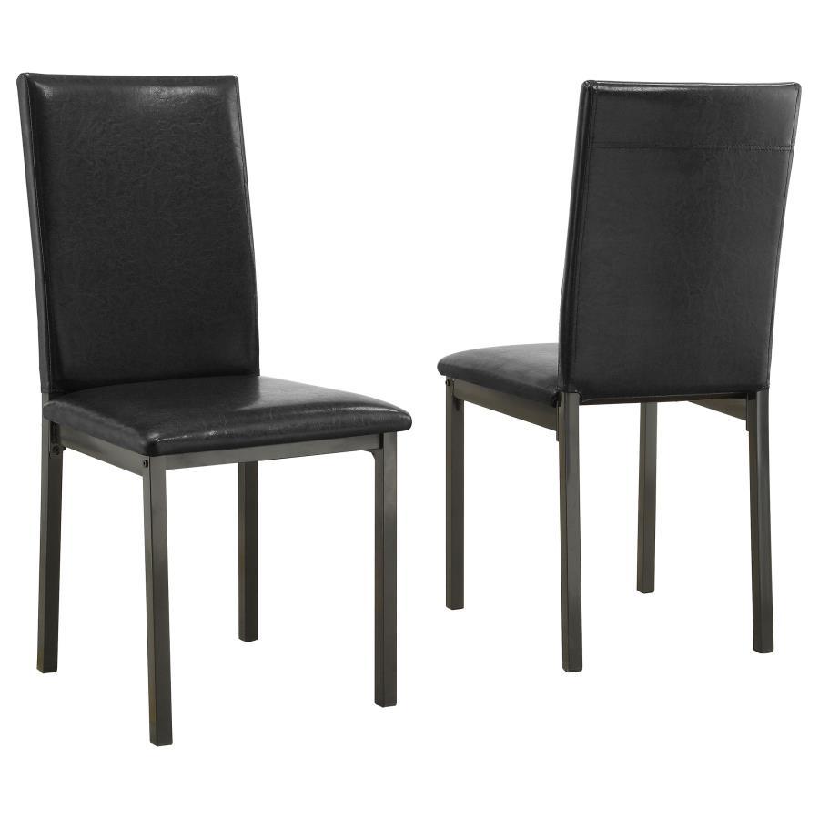 Garza - Upholstered Dining Side Chairs (Set of 2) - Black Chair Set modern furniture Contempo Furniture