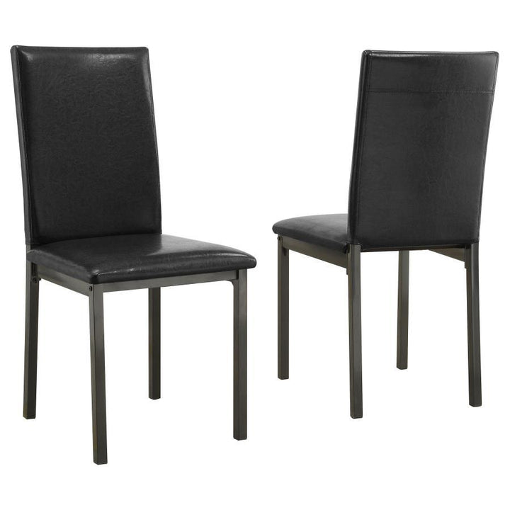 Garza - Upholstered Dining Side Chairs (Set of 2) - Black Chair Set modern furniture Contempo Furniture