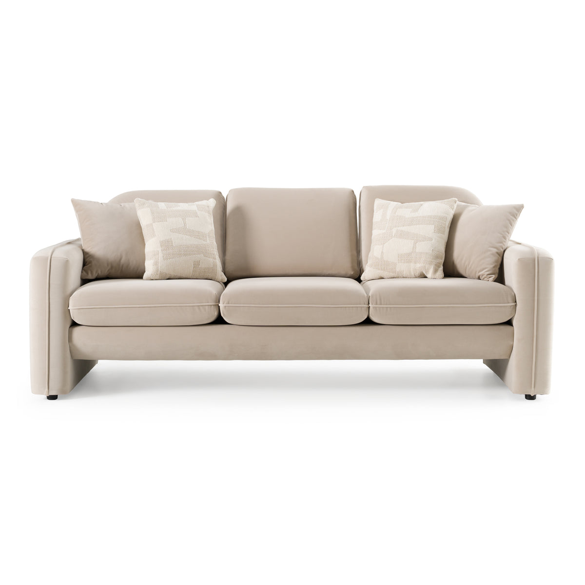 Gaston - Modern Beige Velvet Sofa