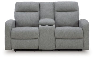 Gauntlet Reclining Loveseat with Console - Gray | Ashley Furniture