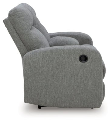 Gauntlet Reclining Loveseat with Console - Gray Reclining Loveseat modern furniture Contempo Furniture