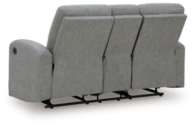 Gauntlet Reclining Loveseat with Console - Gray Reclining Loveseat modern furniture Contempo Furniture