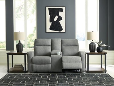 Gauntlet Reclining Loveseat with Console - Gray Reclining Loveseat modern furniture Contempo Furniture