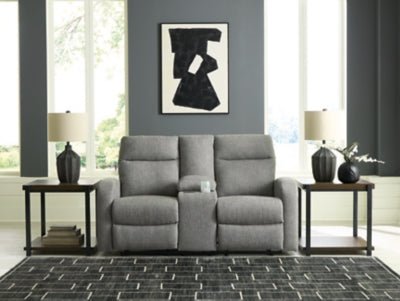 Gauntlet Reclining Loveseat with Console - Gray Reclining Loveseat modern furniture Contempo Furniture