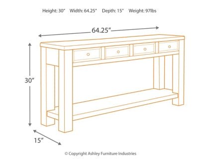 Gavelston Sofa/Console Table - Black Sofa Table modern furniture Contempo Furniture