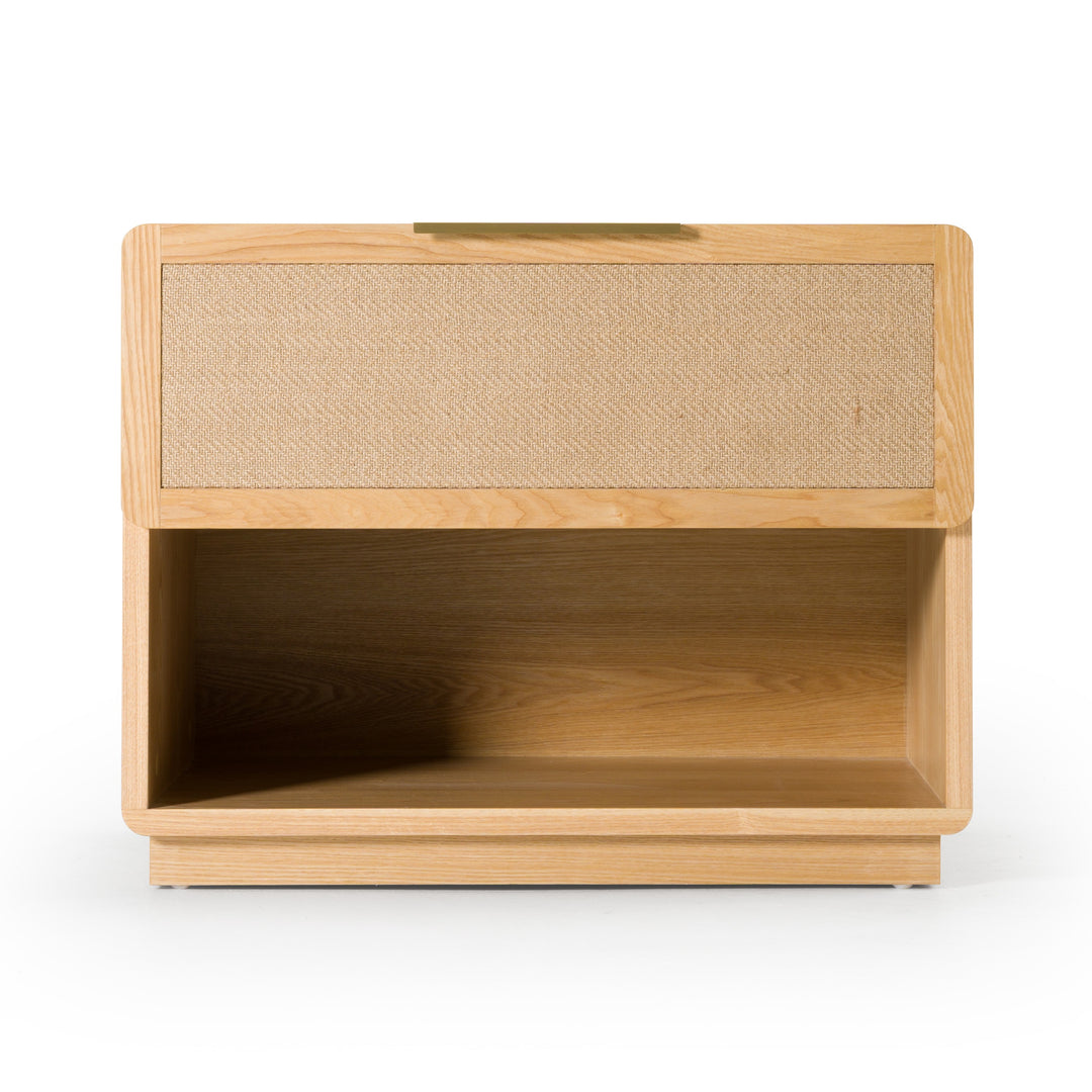 Gavin - Modern Natural Ash + Rattan Nightstand