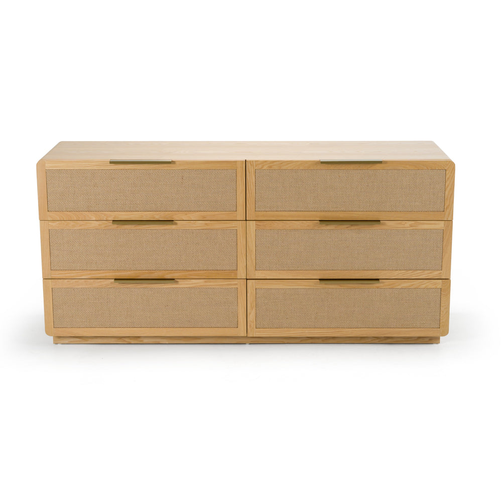 Gavin - Modern Natural Ash + Rattan Dresser - View 5