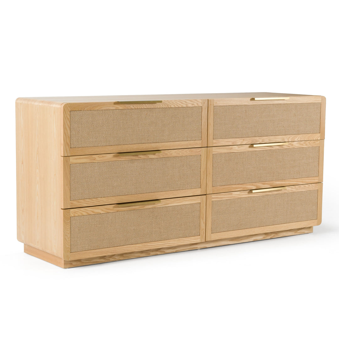 Gavin - Modern Natural Ash + Rattan Dresser