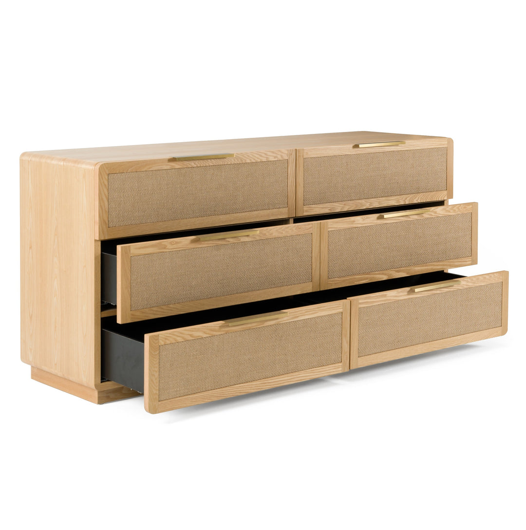 Gavin - Modern Natural Ash + Rattan Dresser