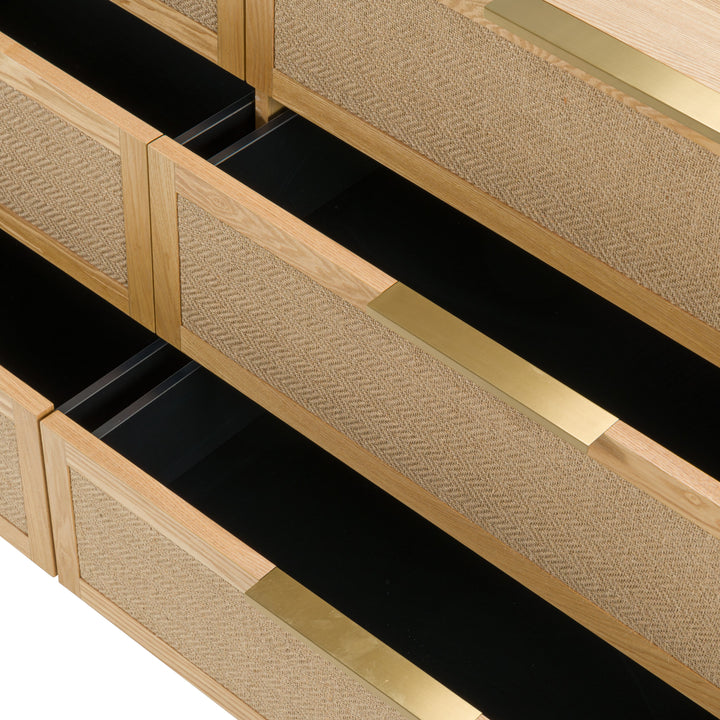 Gavin - Modern Natural Ash + Rattan Dresser