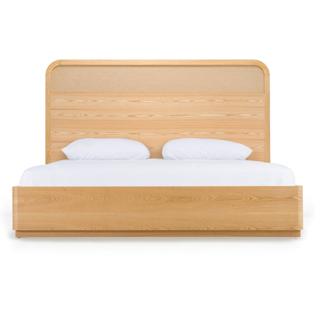 Gavin - Modern Natural Ash + Rattan Bed