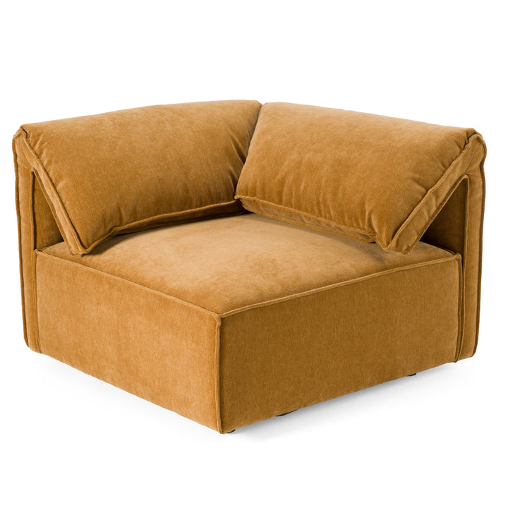 Gene - Modern Ochre Fabric Modular Corner Sectional Seat