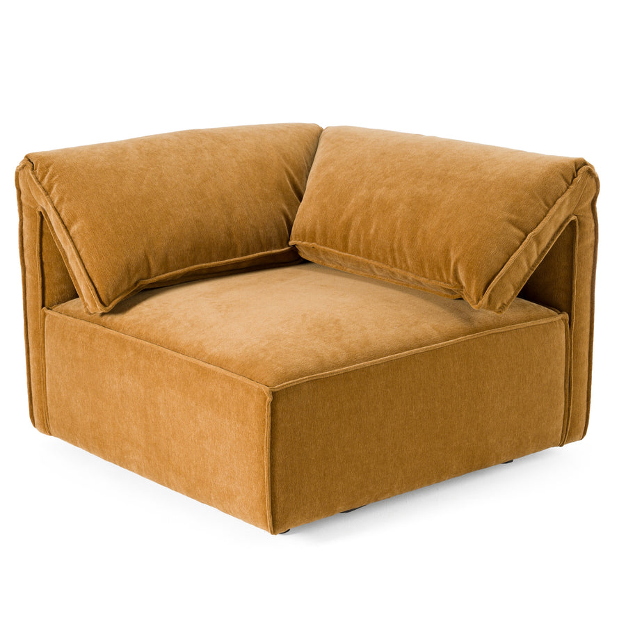 Gene - Modern Ochre Fabric Modular Corner Sectional Seat