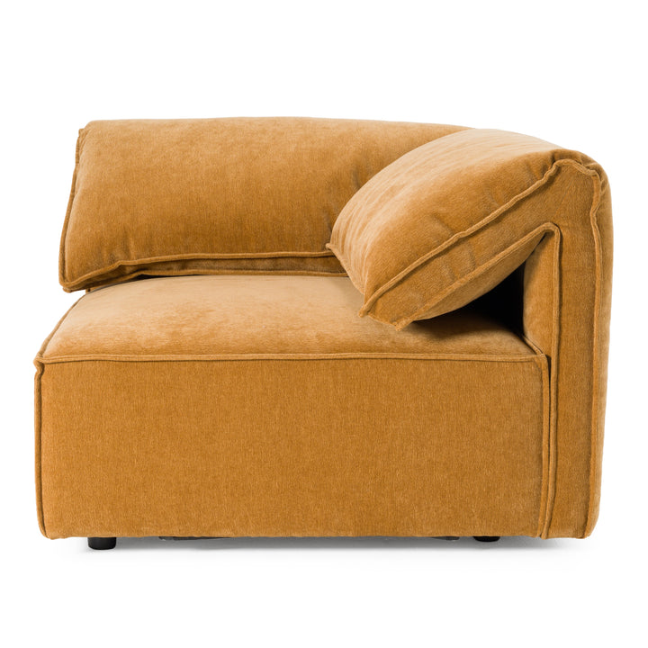 Gene - Modern Ochre Fabric Modular Corner Sectional Seat