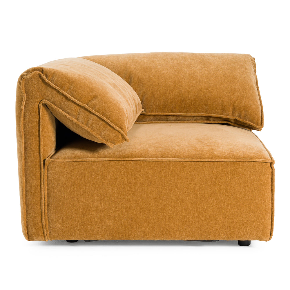 Gene - Modern Ochre Fabric Modular Corner Sectional Seat - View 6