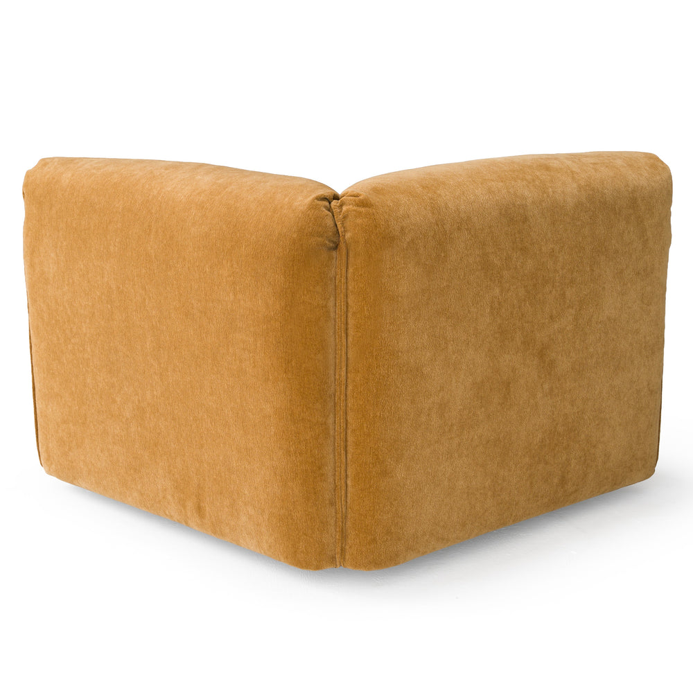 Gene - Modern Ochre Fabric Modular Corner Sectional Seat - View 2