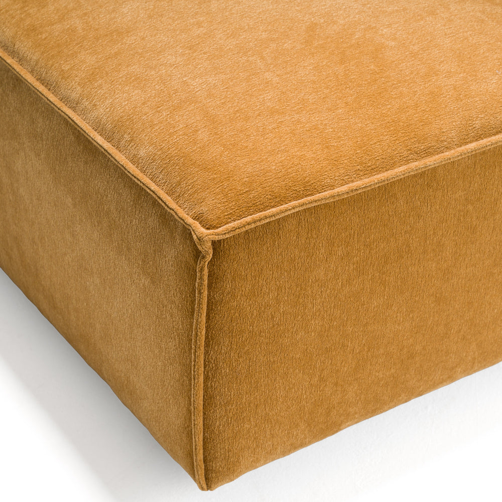 Gene - Modern Ochre Fabric Modular Corner Sectional Seat - View 4