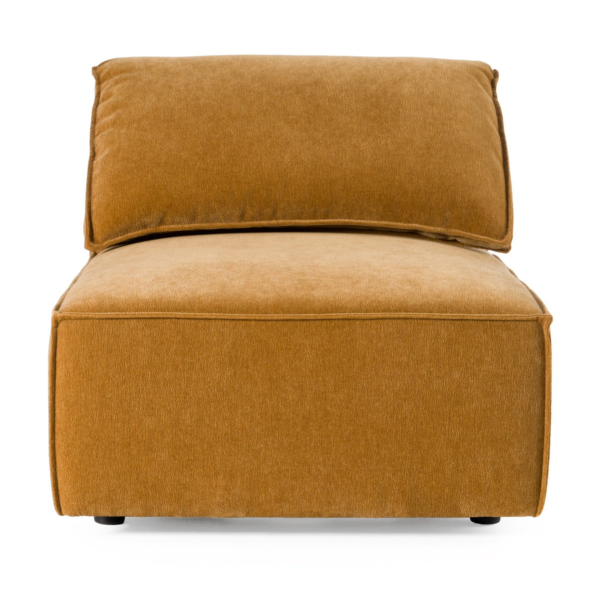 Gene - Modern Ochre Fabric Modular Armless Sectional Seat - View 2