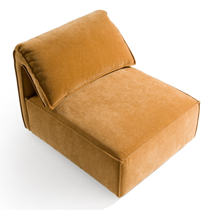 Gene - Modern Ochre Fabric Modular Armless Sectional Seat