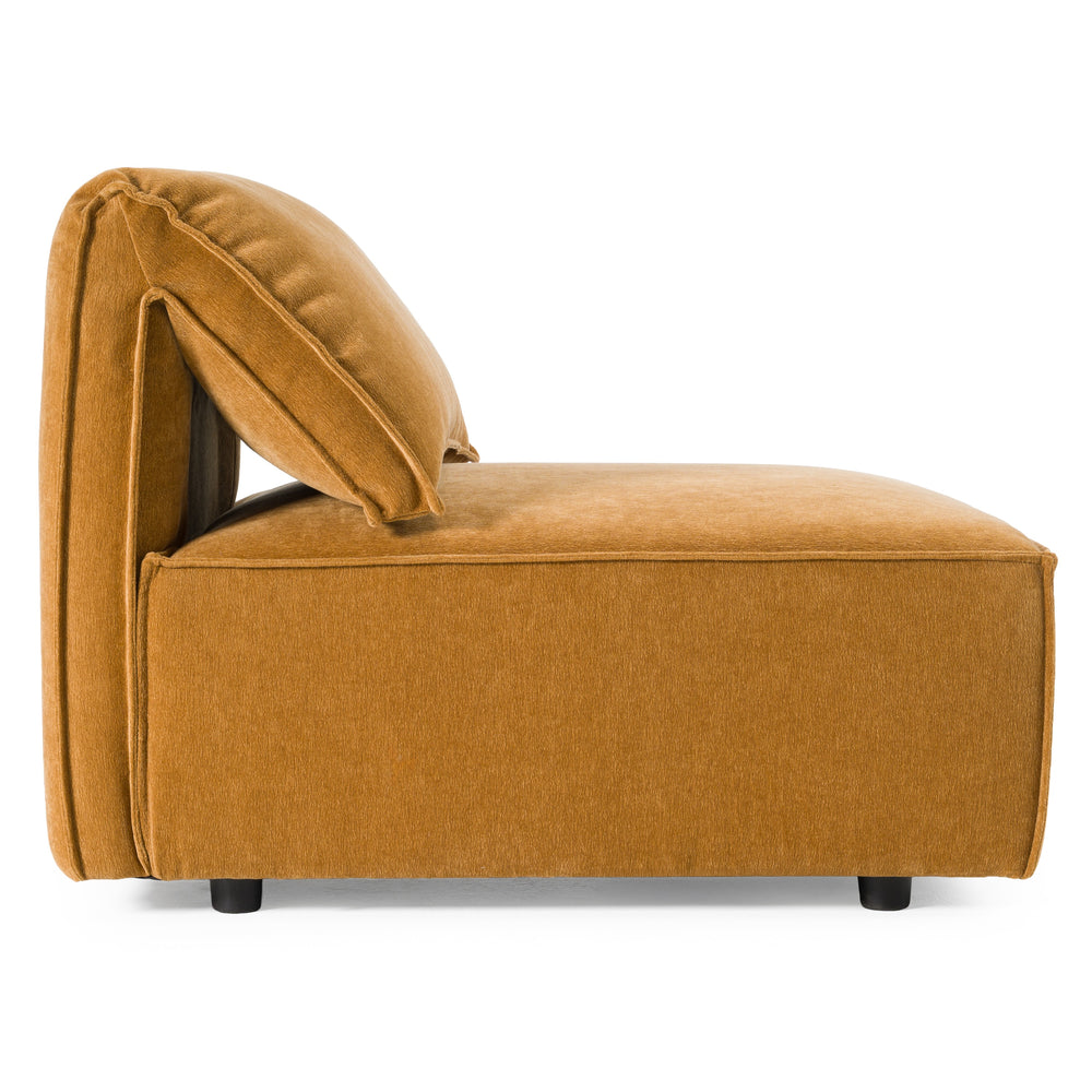 Gene - Modern Ochre Fabric Modular Armless Sectional Seat - View 4