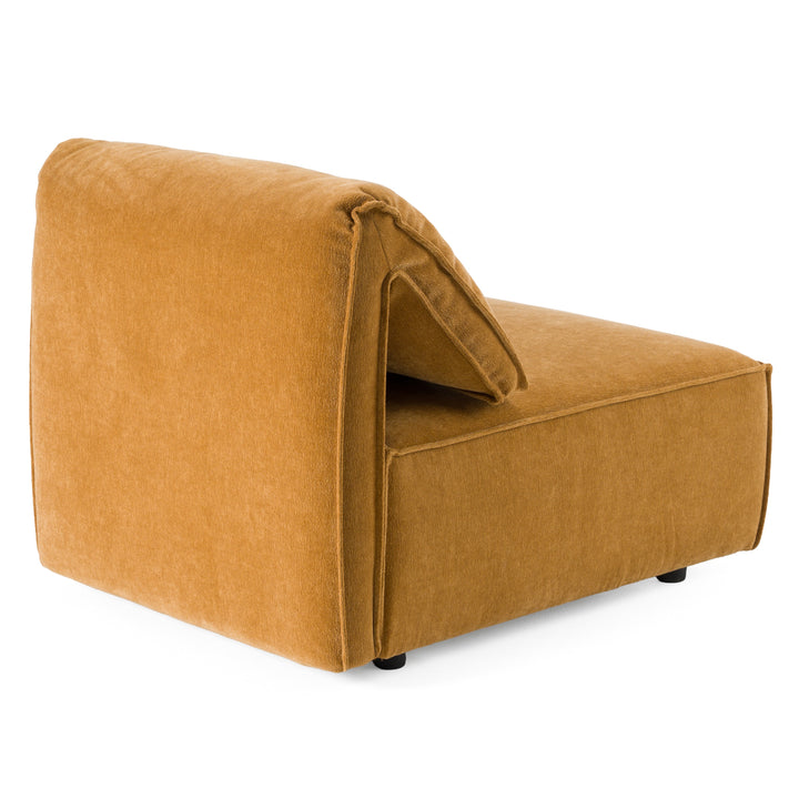 Gene - Modern Ochre Fabric Modular Armless Sectional Seat