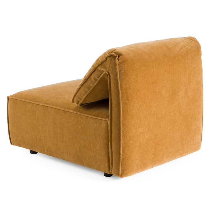 Gene - Modern Ochre Fabric Modular Armless Sectional Seat