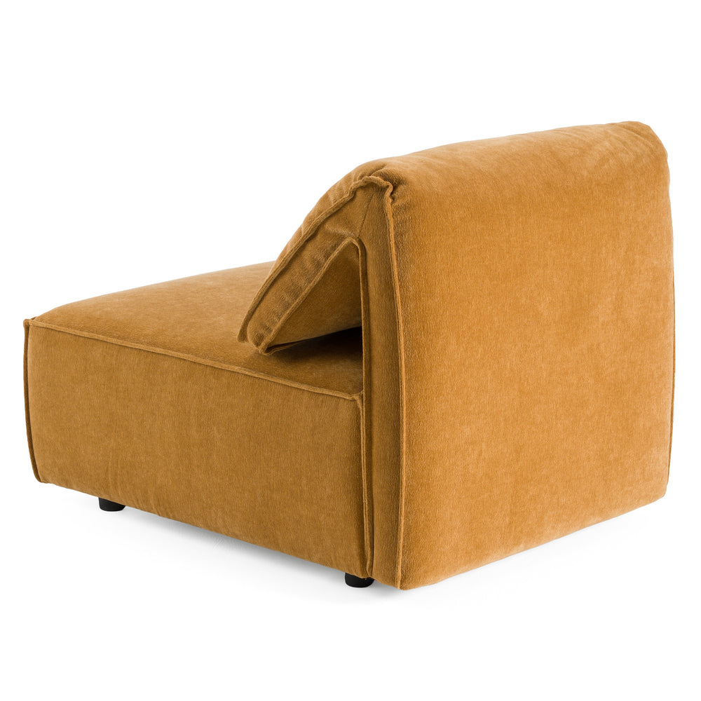 Gene - Modern Ochre Fabric Modular Armless Sectional Seat - View 8