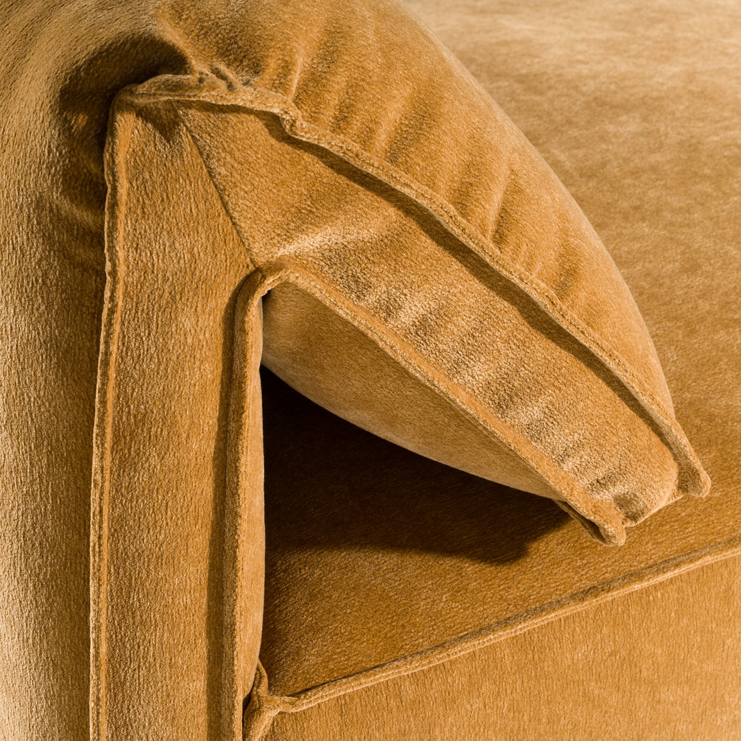Gene - Modern Ochre Fabric Modular Armless Sectional Seat