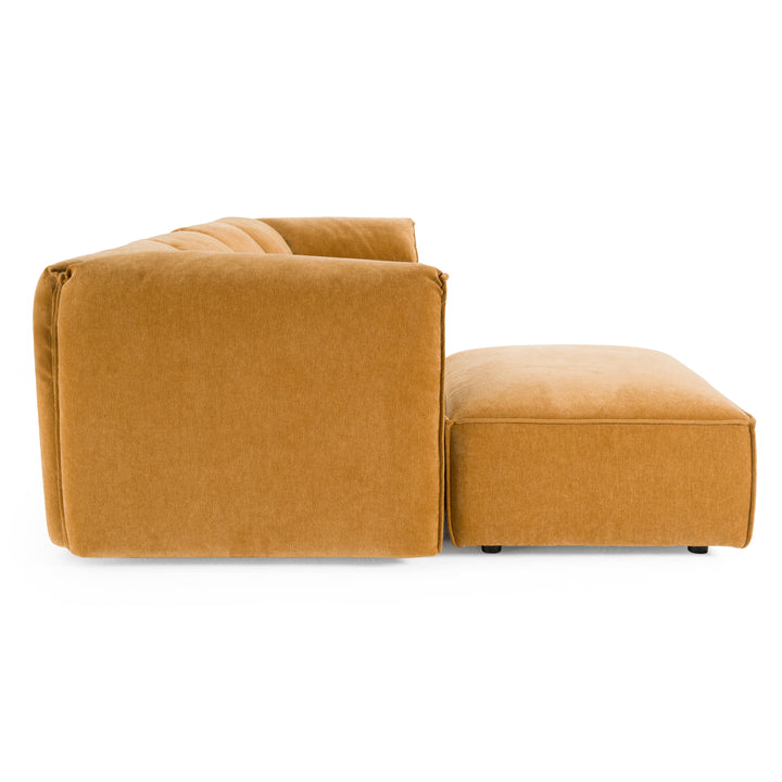 Gene - Modern Ochre Fabric 5-Piece Modular Sectional Sofa