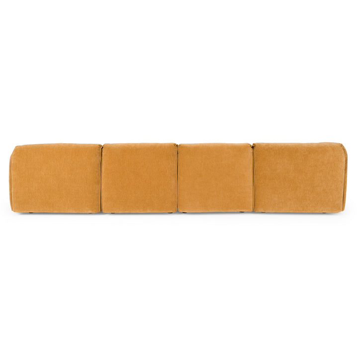Gene - Modern Ochre Fabric 5-Piece Modular Sectional Sofa
