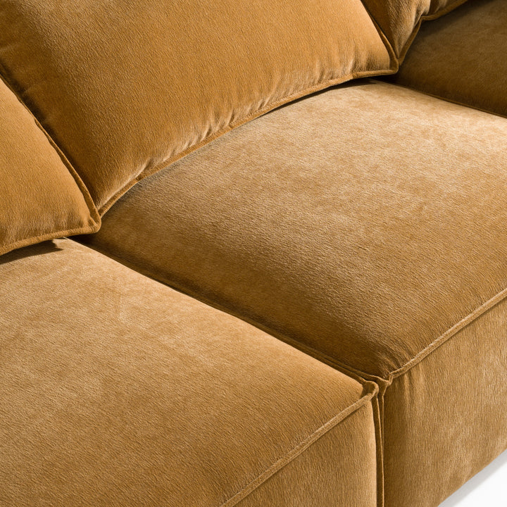 Gene - Modern Ochre Fabric 5-Piece Modular Sectional Sofa