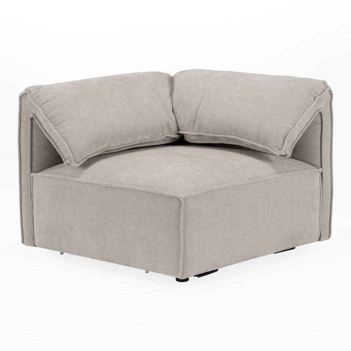 Gene - Modern Light Grey Fabric Modular Sectional Sofa-7-Piece Sectional