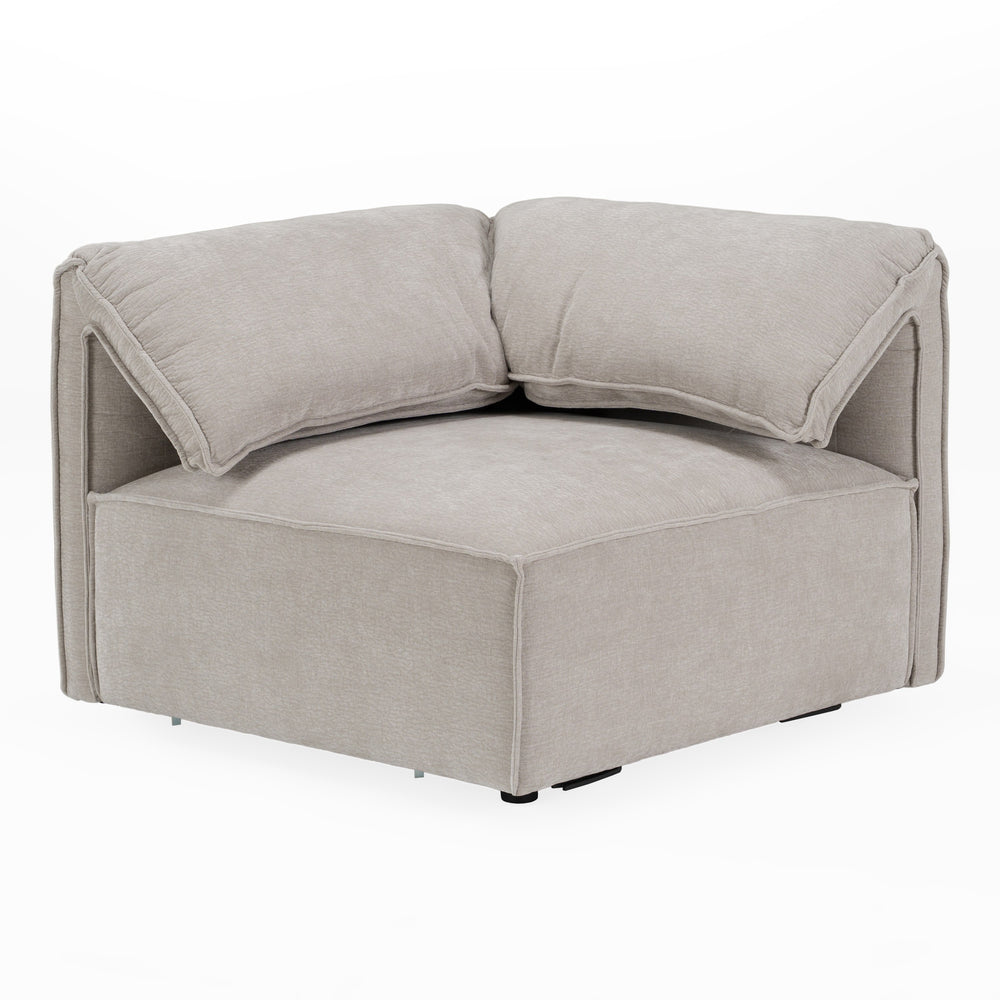 Gene - Modern Light Grey Fabric Modular Sectional Sofa-7-Piece Sectional