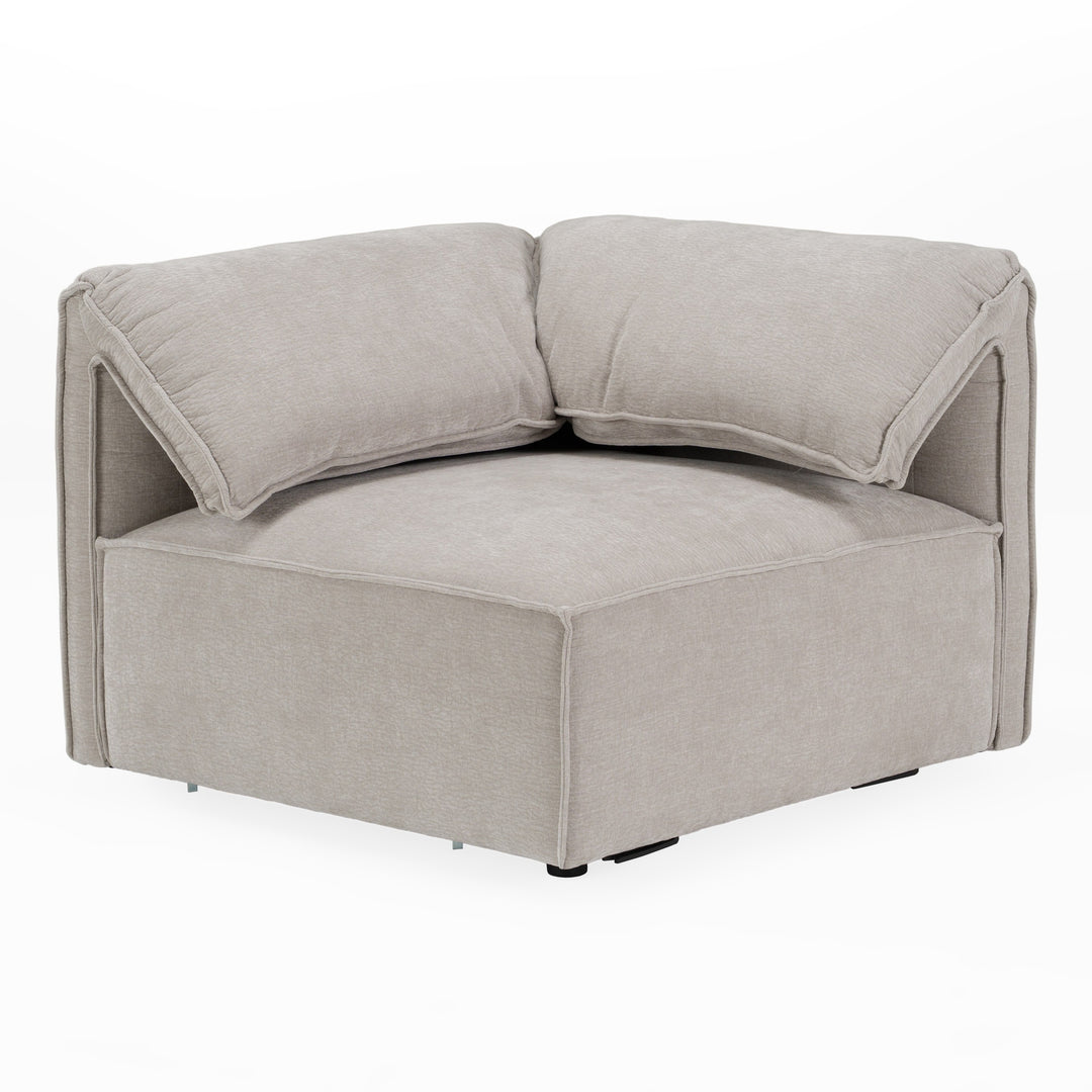 Gene - Modern Light Grey Fabric Modular Sectional Sofa-7-Piece Sectional