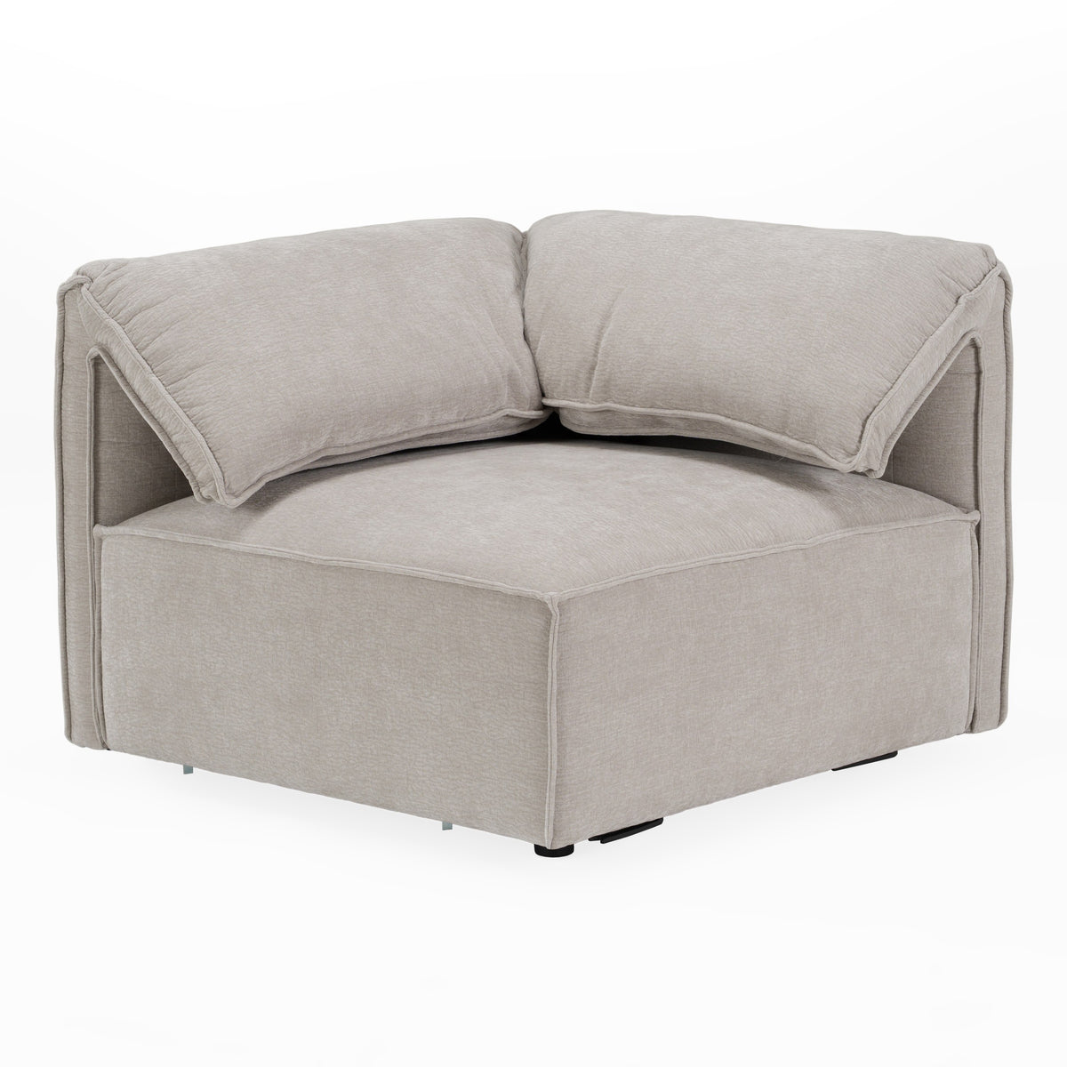 Gene - Modern Light Grey Fabric Modular Corner Sectional Seat