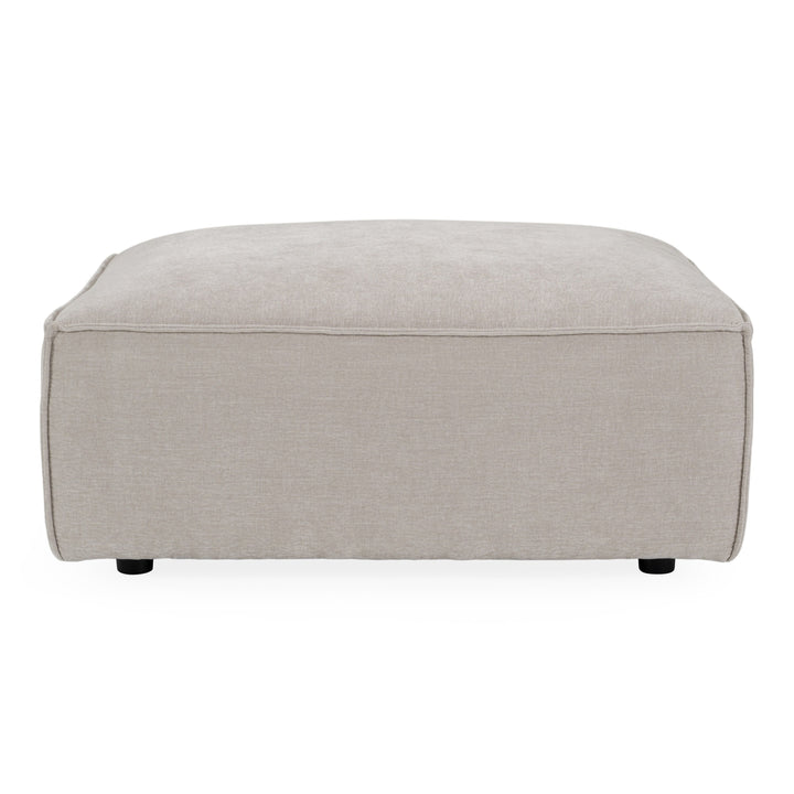 Gene - Modern Light Grey Fabric Modular Ottoman