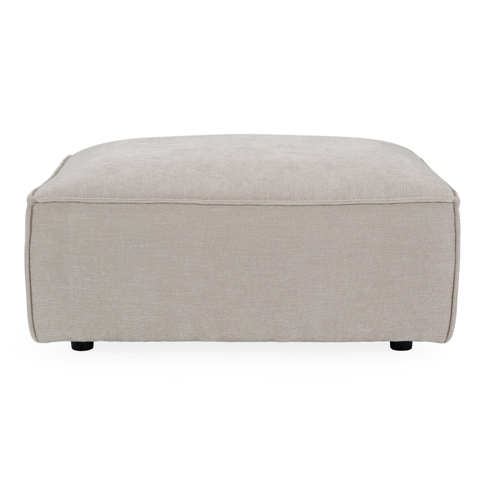Gene - Modern Light Grey Fabric Modular Ottoman