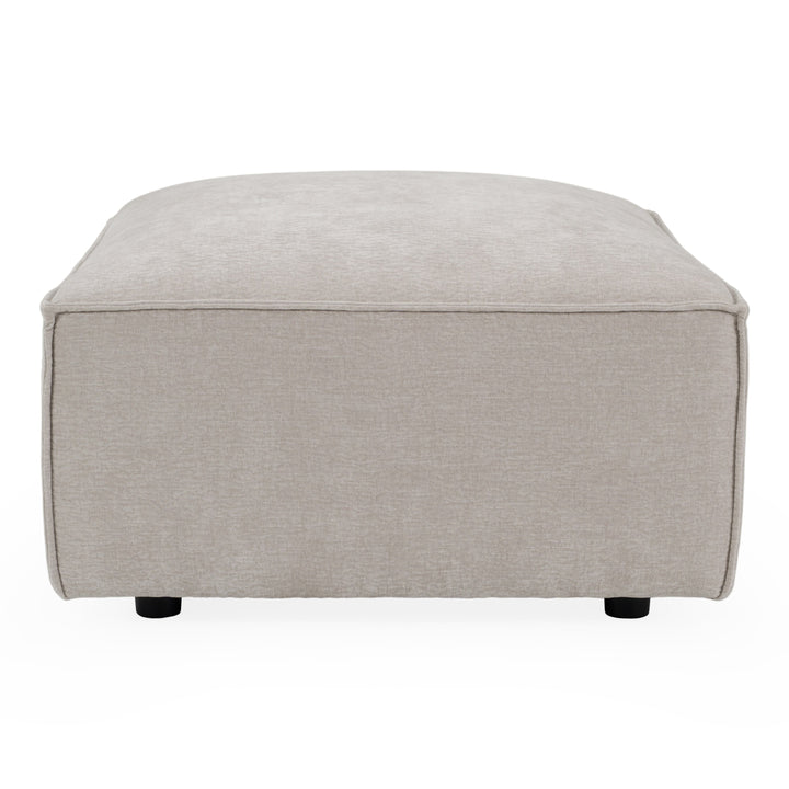 Gene - Modern Light Grey Fabric Modular Ottoman