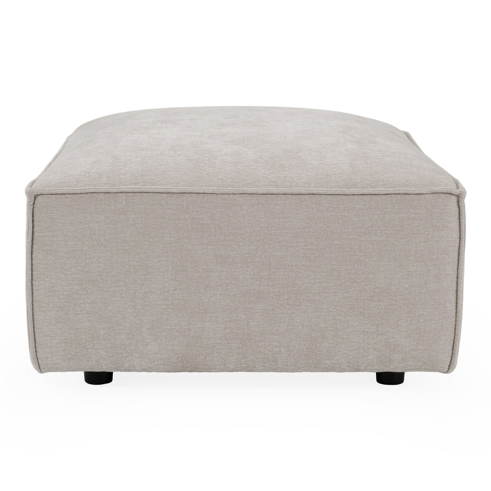 Gene - Modern Light Grey Fabric Modular Ottoman